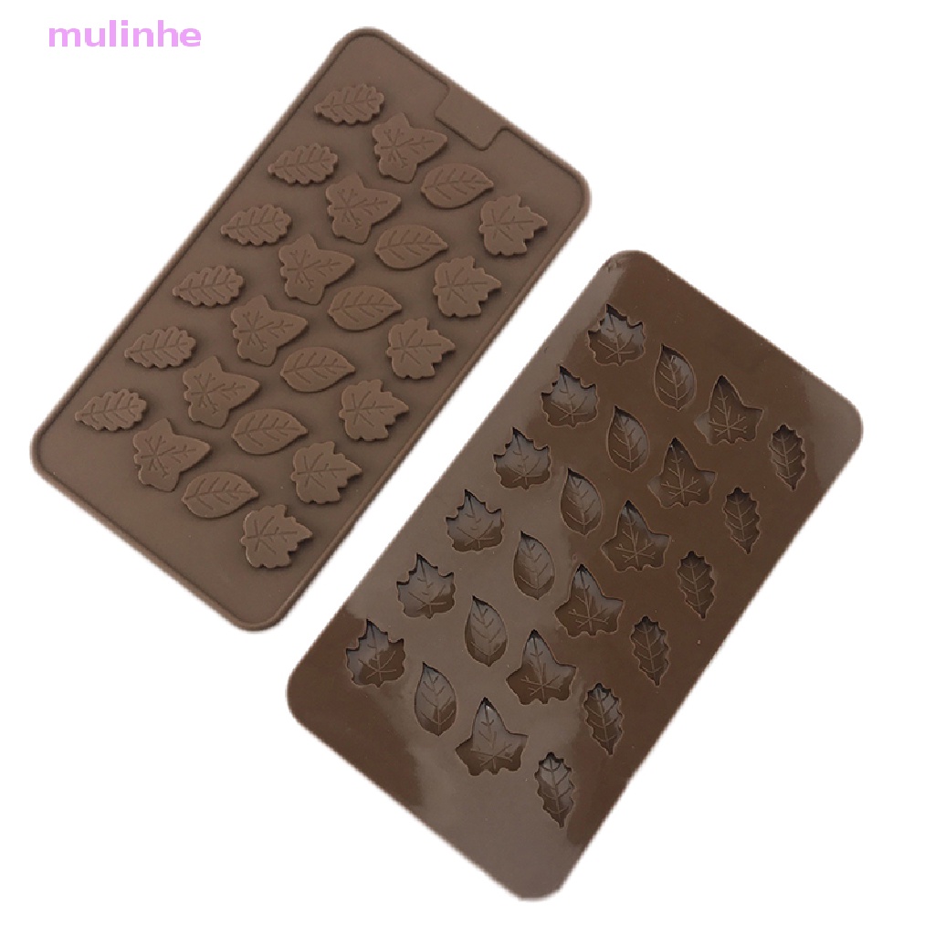1 Khuôn Làm Bánh / Sô Cô La / Xà Phòng Hình Chiếc Lá 3D Bằng Silicone 24 Ngăn