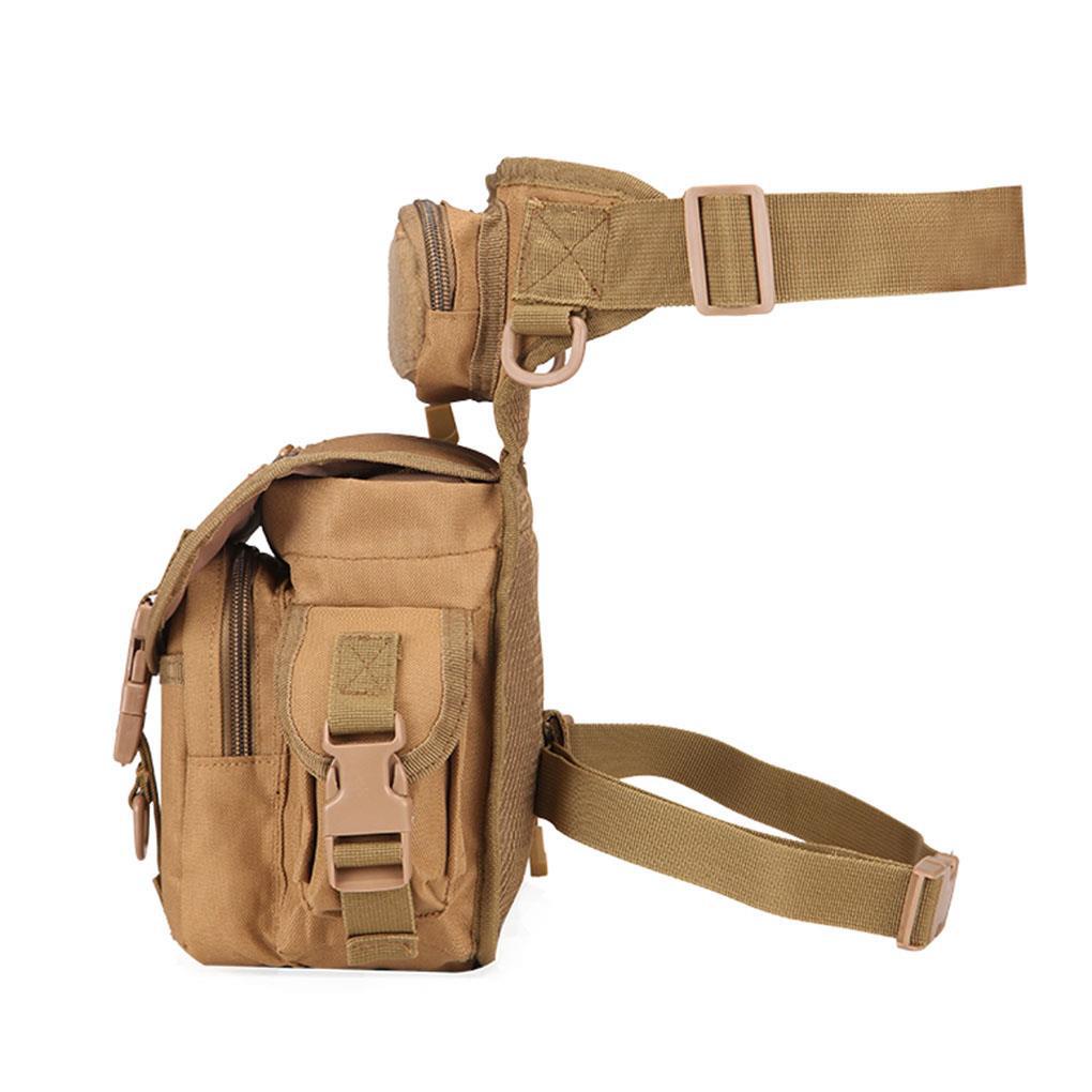 Túi Đeo Chân Bằng Vải Oxford Có Khóa Kéo Màu Đen Tiện Dụng Cho Hoạt Động Ngoài Trời