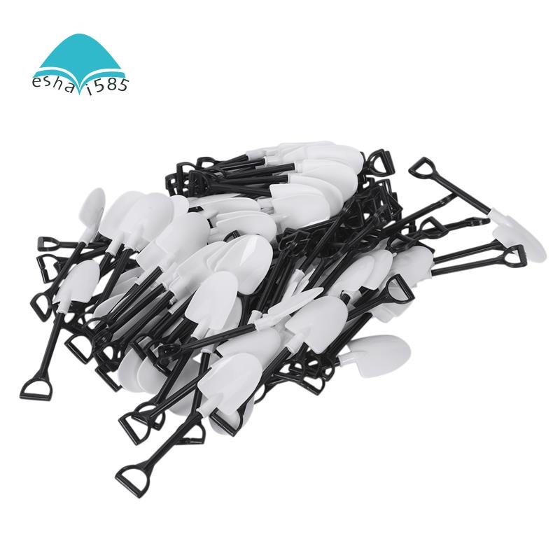 Bộ 100 Xẻng Nhựa Mini Hình Xẻng Xúc Kem Dùng Một Lần Trang Trí Bánh Kem
