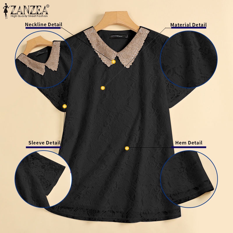 Áo nữ ZANZEA tay ngắn cổ chữ V thời trang quyến rũ