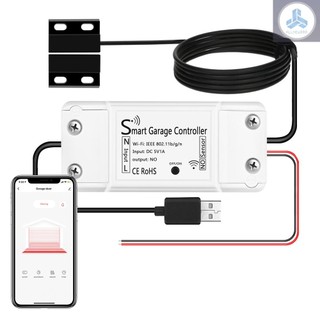 Tuya WiFi Garage Door Opener Intelligent Remote Controller Sensor Support APP Voice Controller Compatible with Alexa Google Home