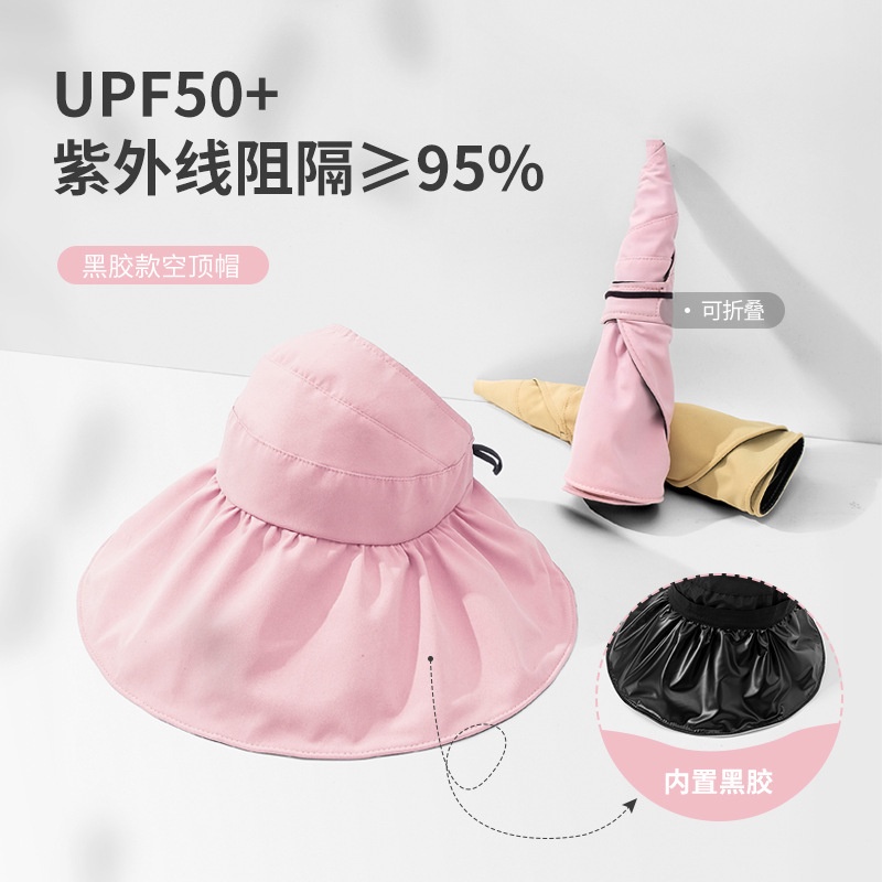 Nón Vành Chống Nắng Mùa Hè Thoáng Khí Hở Chóp Có Lớp Phủ vinyl Chống Tia UV Có Thể Gập Lại Cho Nữ