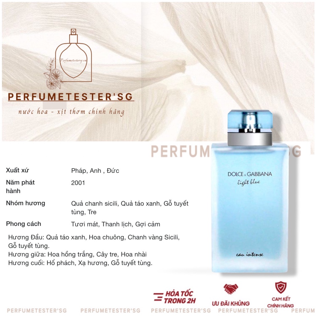 Nước hoa D&G Light blue -perfumetester