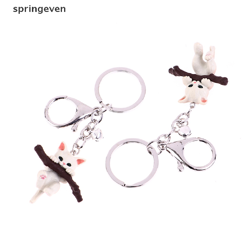 Móc Khóa Hình Mèo Dễ Thương Kèm Nhánh Cây