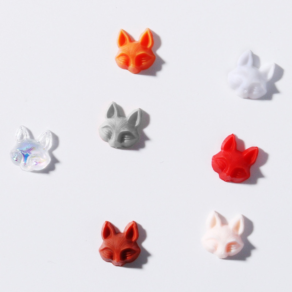 Bộ 30 Phụ Kiện Trang Trí Móng Tay Tạo Hiệu Ứng 3D Tự Nhiên Hình Đầu Cáo Cho Nữ