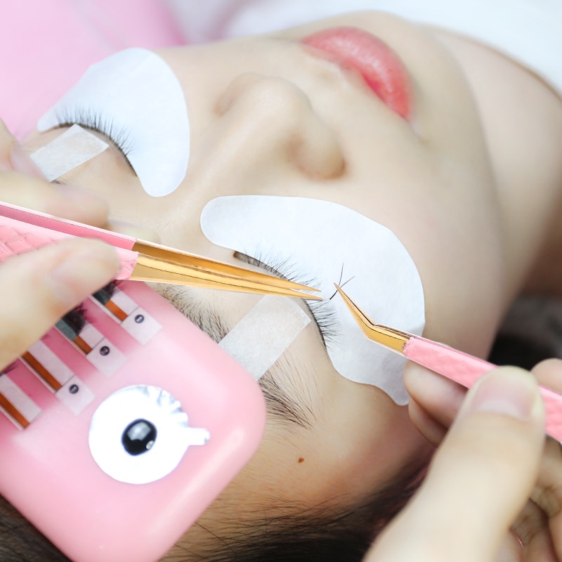 Nhíp Nối Dài Lông Mi / Móng Tay Bằng Thép Không Gỉ Họa Tiết Nàng Tiên Cá Màu Vàng Hồng