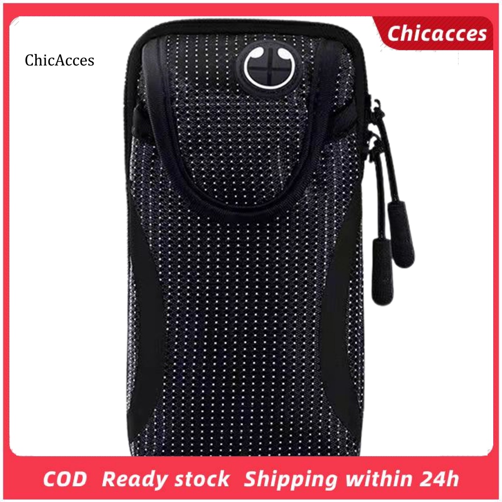 Chicacces Túi Đựng Đồ Đeo Cánh Tay Sức Chứa Lớn Có Lỗ Xỏ Tai Nghe Màu Dạ Quang Cho Tập Luyện Thể