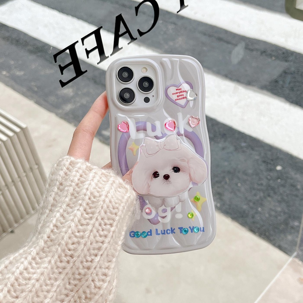 Ốp Điện Thoại TPU Dẻo Trong Suốt Họa Tiết Hoạt Hình Chú Chó Dễ Thương Chống Bụi Bẩn Cho iPhone 14 13Pro Max 12 11
