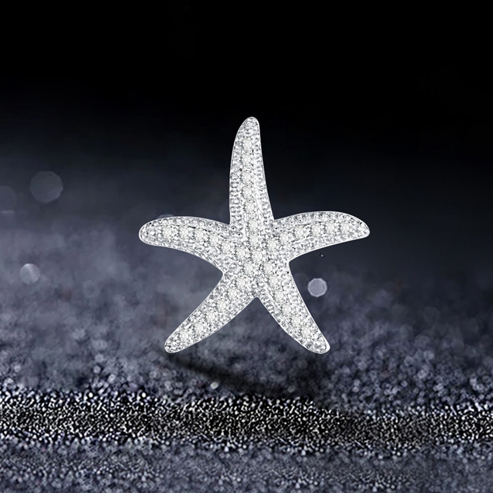 Kỹ Thuật Số| Hoa Tai Hình Sao Biển Đính Đá Lấp Lánh Cho Nữ