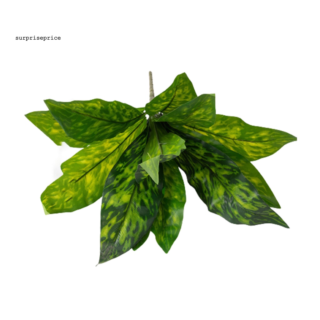 Lá Cây Nhân Tạo Bằng Nhựa Không Phai 12 Đầu Sống Động Trang Trí Nhà Cửa