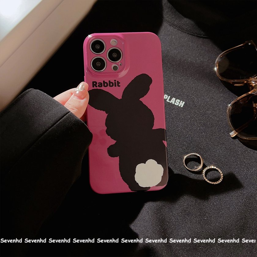 Ốp Điện Thoại Mềm In Hình Thỏ Đen Thời Trang Cho iPhone 14 13 12 11 Pro Max Xs Max Xr X 7 8 Plus