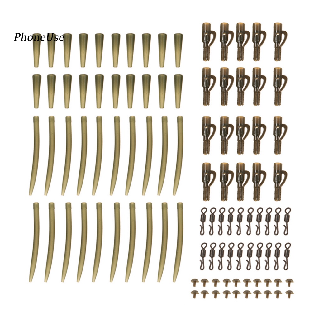 Pu Set 100 Kẹp Cố Định Dây Câu Cá Bằng Cao Su Chống Mòn