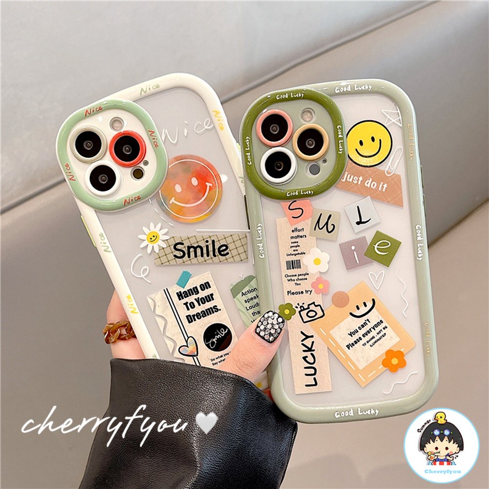 Ốp Điện Thoại TPU Mềm Trong Suốt Họa Tiết Mặt Cười Chống Sốc Chống Bụi Cho IPhone 11 12 13 14 Pro Max