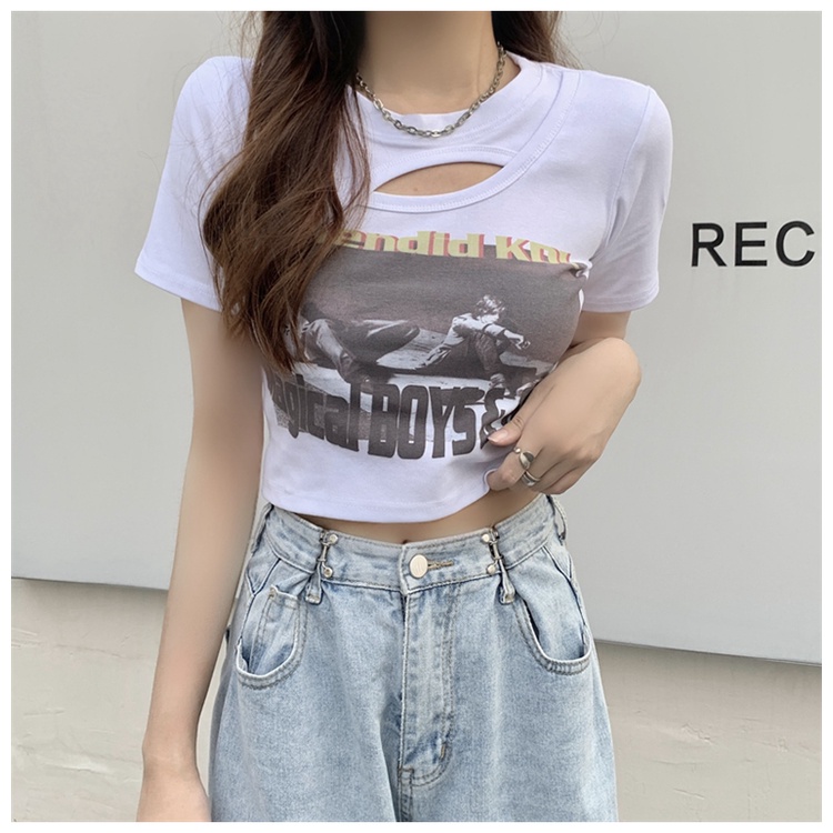 NRVP Áo Thun Tay Ngắn In Họa Tiết Phong Cách Hàn Quốc Mới Cho Nữ