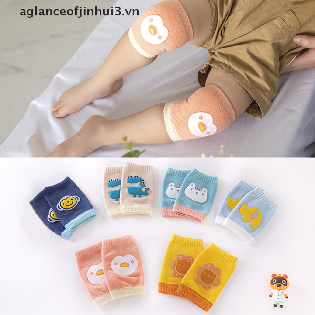 1 Cặp Đệm Bảo Vệ Đầu Gối An Toàn Họa Tiết Hoạt Hình Cho Bé Tập Bò