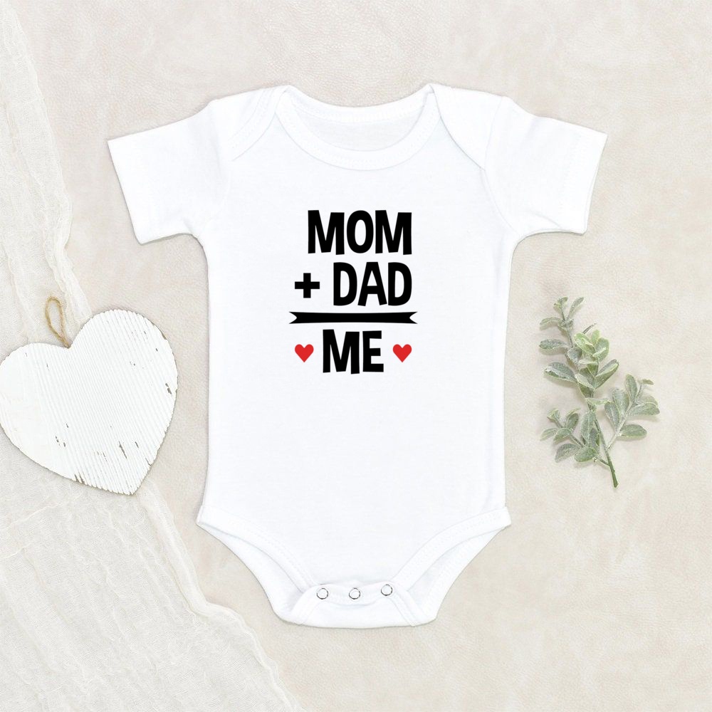 Tôi Yêu Bố Tôi Và Mẹ In Hình Onesie Romper Trẻ Sơ Sinh Bé Trai Bé Gái Tay Ngắn Body