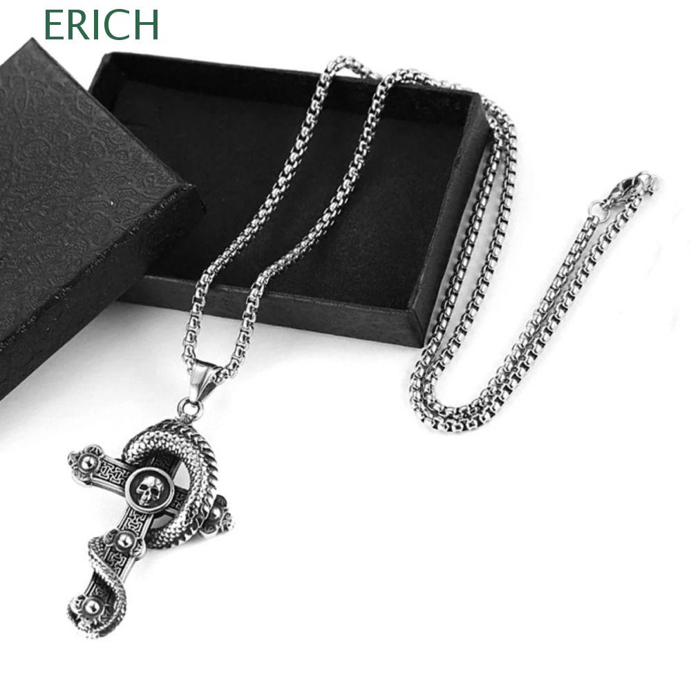 Vòng cổ Mặt Hình Đầu Lâu Rồng Cá Tính Cho Nam