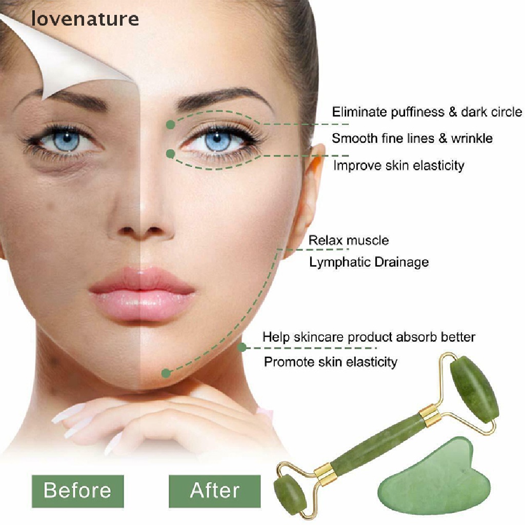 Cây Lăn Mát Xa Mặt  Con Lăn Và Gua Sha Bằng Đá Cho Face