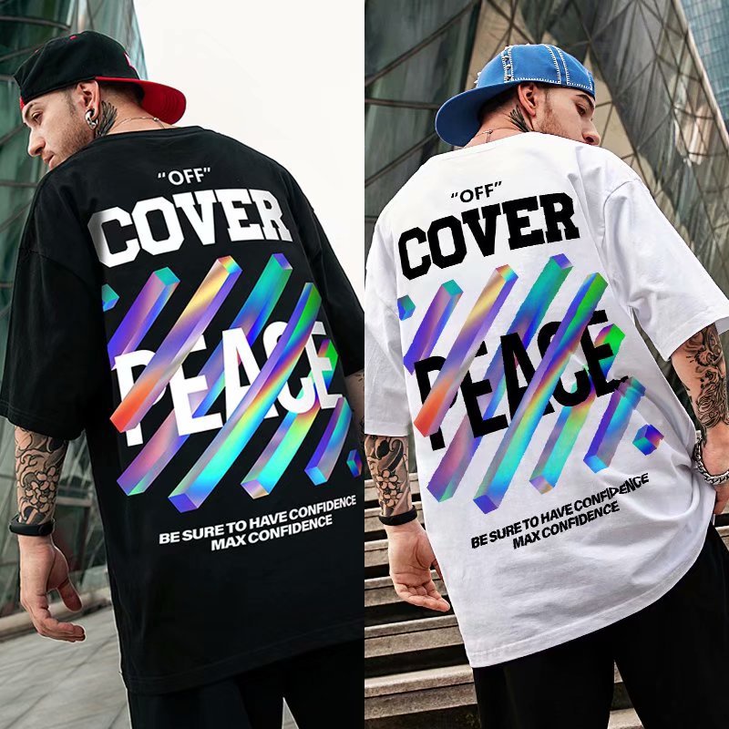 Áo phông nam ngắn tay in chữ instagram thương hiệu thời trang cao cấp Âu Mỹ M-8XL trang phục cặp đôi oversize phong cách Hong Kong sành điệu