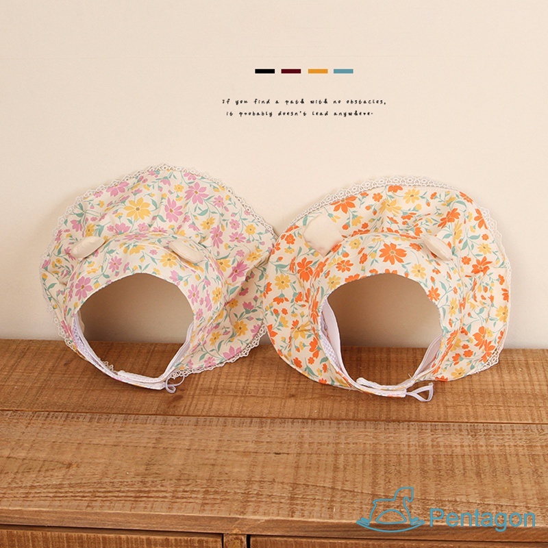 Mũ Rộng Vành Chống Nắng Bằng Vải Cotton Chất Lượng Cao In Họa Tiết Hoa Cho Bé Gái