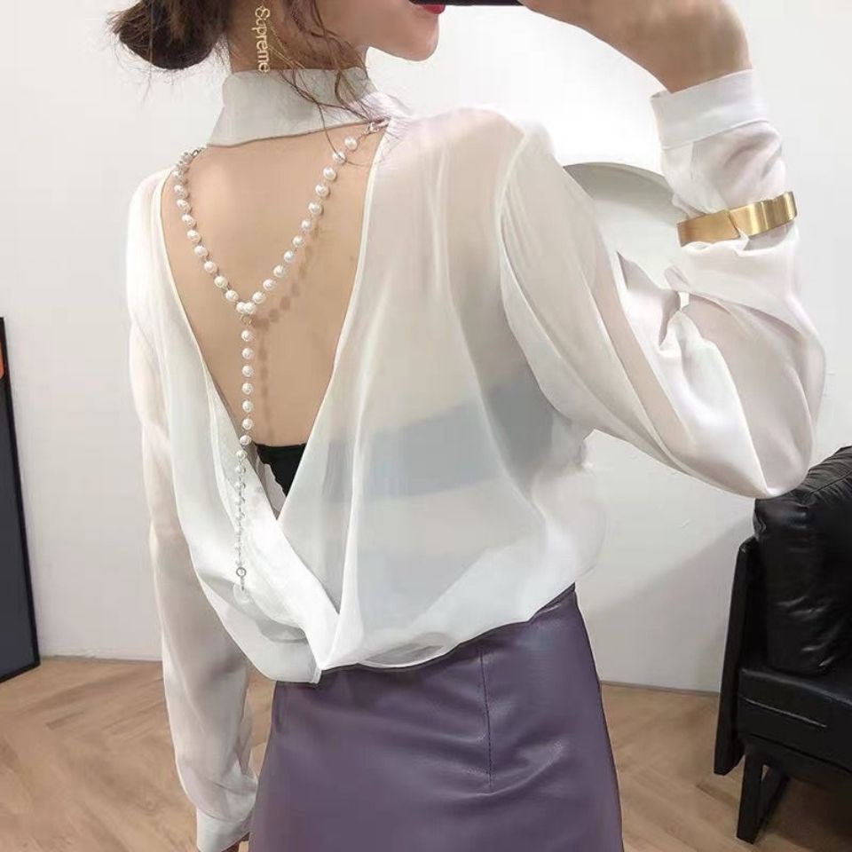 Áo Sơ Mi Chiffon Chống Nắng Hở Lưng Thời Trang Mùa Hè Cho Nữ