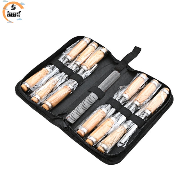 Bộ 13 Dụng Cụ Điêu Khắc Gỗ Kèm Túi Đựng Tiện Dụng