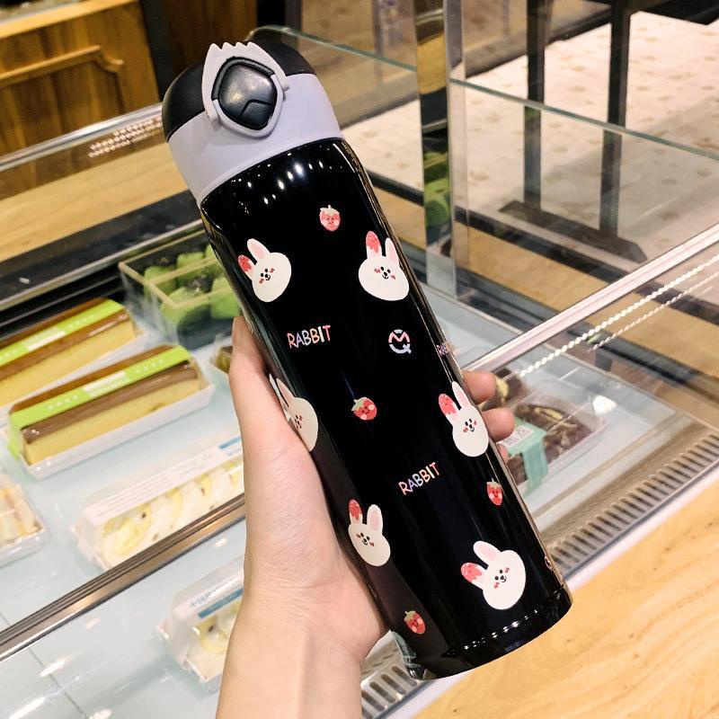 Bình Nước Giữ Nhiệt Bằng Thép Không Gỉ Họa Tiết Hoạt Hình Dễ Thương