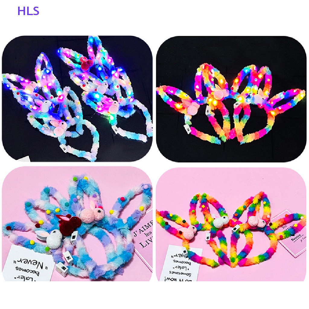 1 Kẹp Tóc Thỏ Bông Phát Sáng Trong Bóng Lông Mới