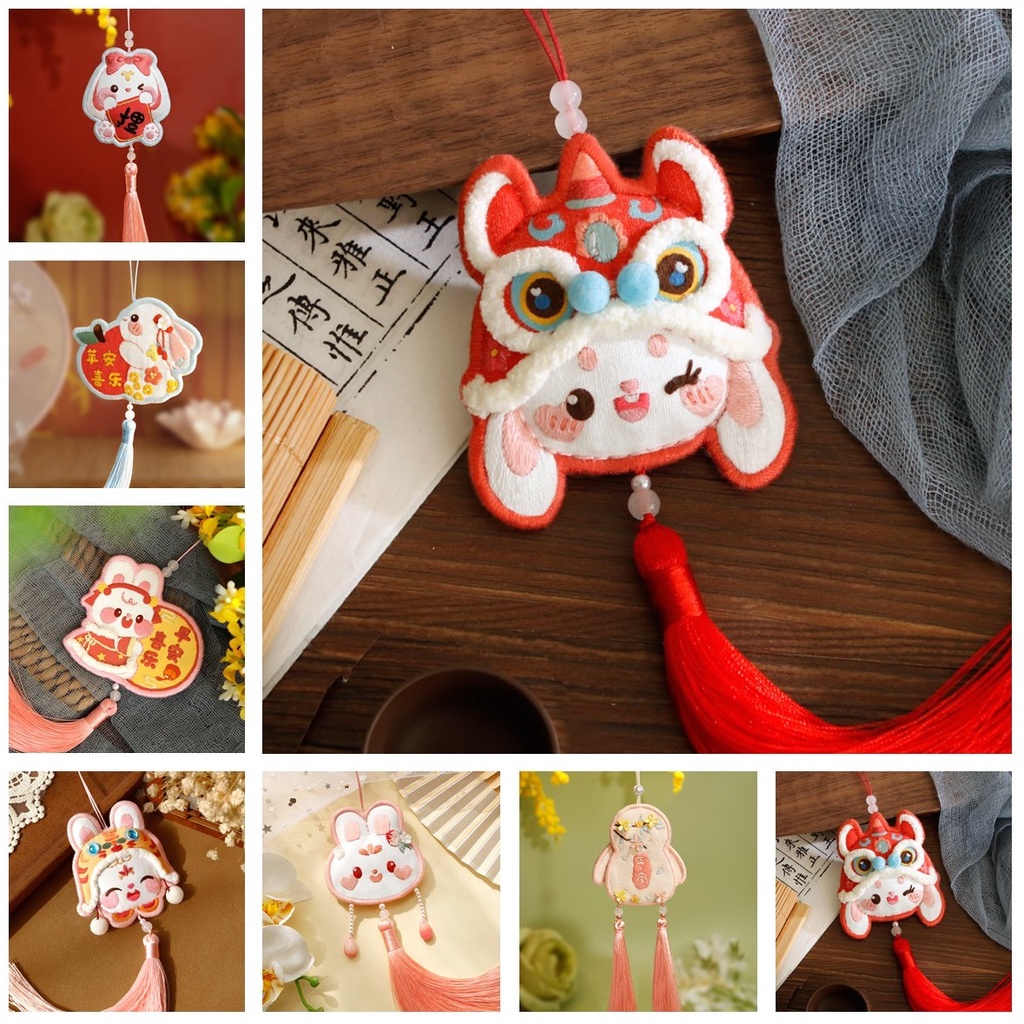 Bùa Hộ Mệnh Thêu Thủ Công Hình Thỏ Xinh Xắn Cho Bé