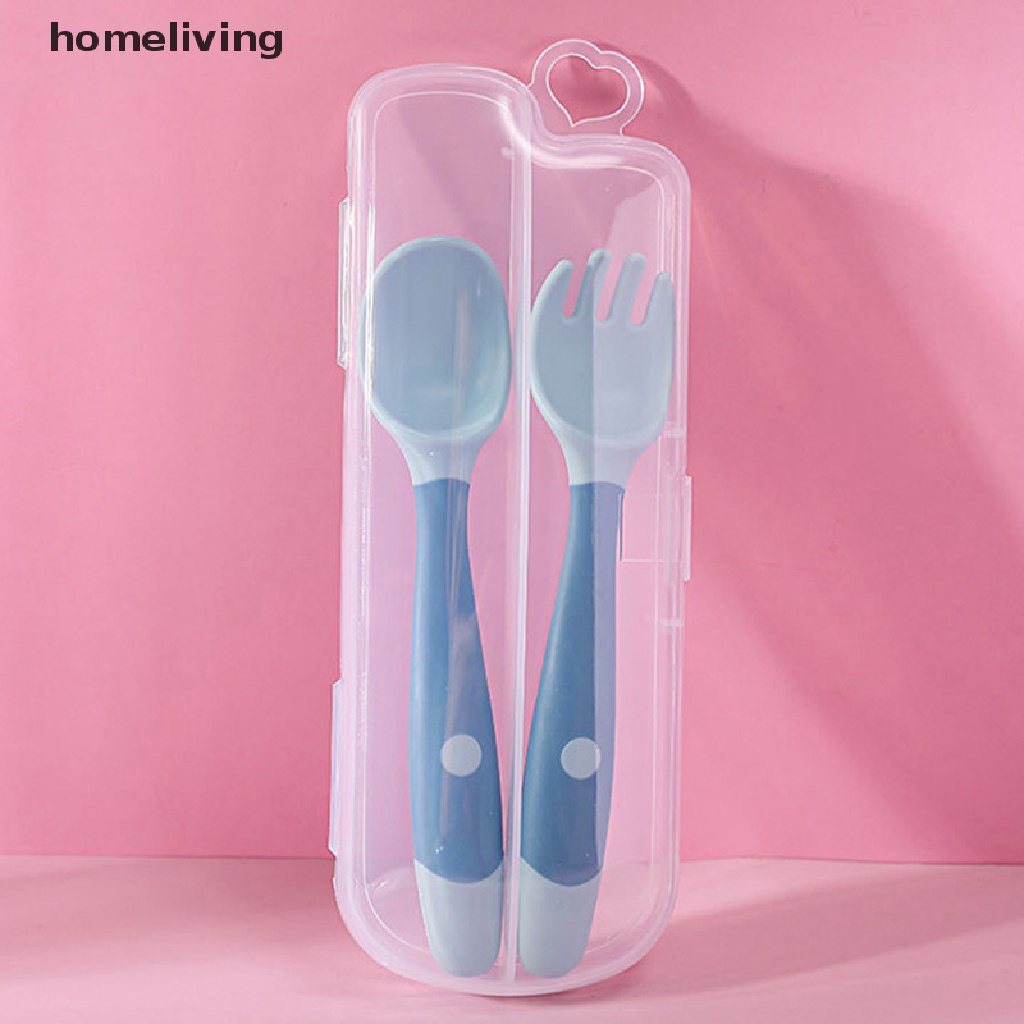 Bộ 2 Muỗng Nĩa Bằng Nhựa PP + TPE Mềm Tập Ăn Cho Bé