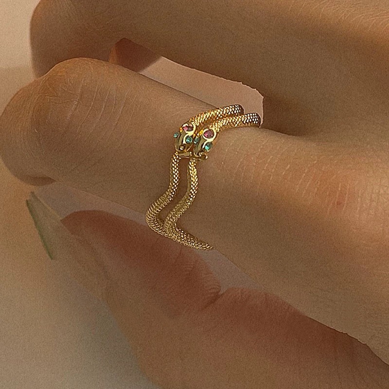 Nhẫn Thiết Kế Hình Rắn Độc Đáo Phong Cách Hàn Quốc Thời Trang Cho Nữ