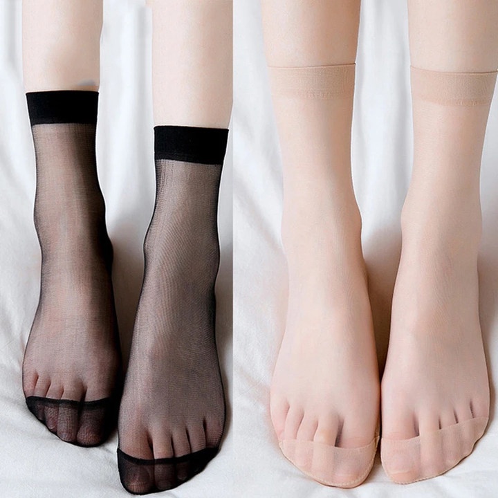 Set 1 / 5 Đôi Vớ Xỏ Ngón Bằng Lụa Trong Suốt Siêu Mỏng Thoáng Khí Thoải Mái Thời Trang Mùa Hè