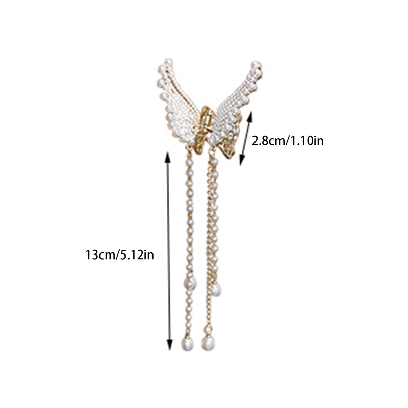 Kẹp Tóc Hình Bướm / Cá Mập Đính Ngọc Trai Đơn Giản Xinh Xắn