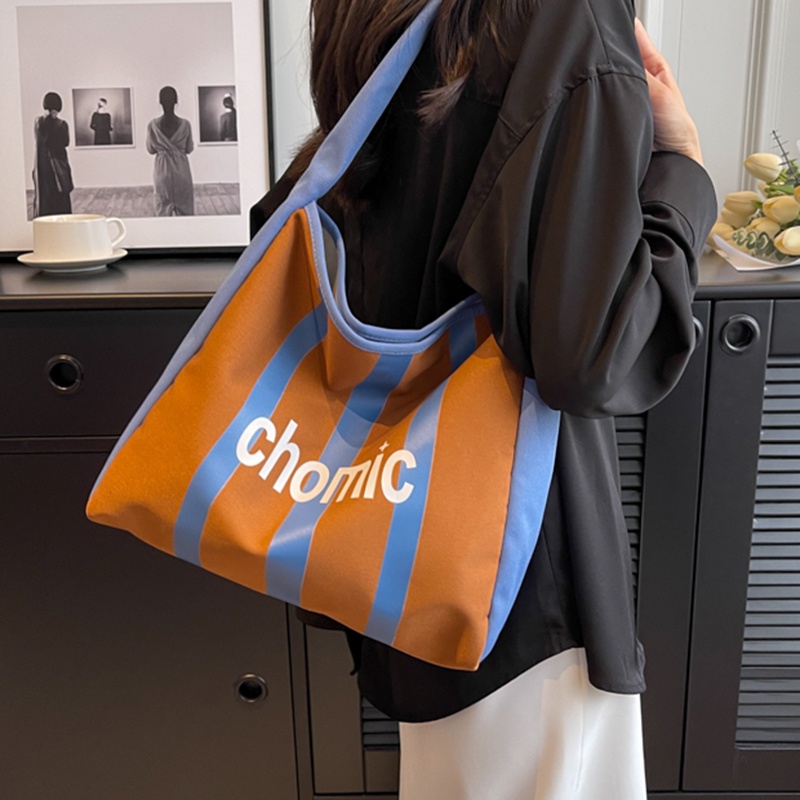 Túi tote Đeo Một Bên Vai Sức Chứa Lớn Màu Tương Phản Dễ Phối Đồ Cho Nữ