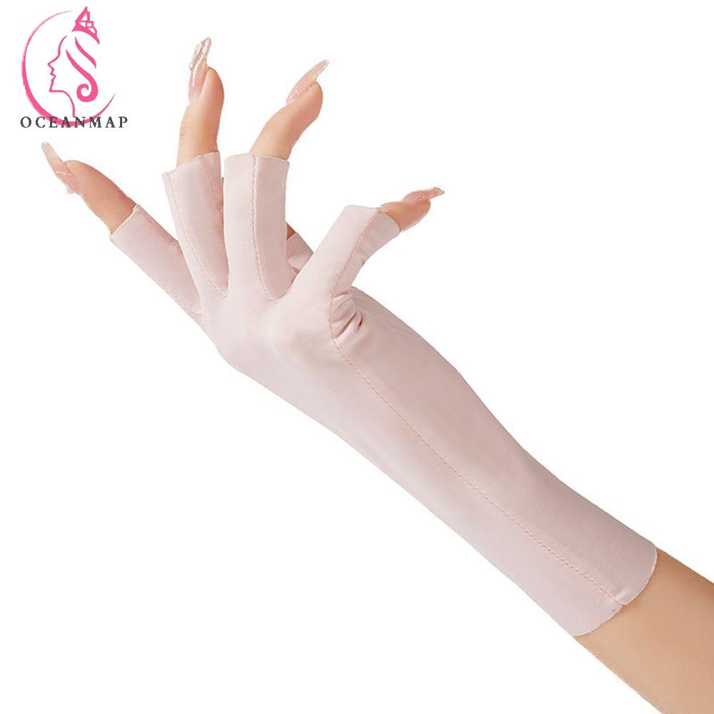 Găng Tay Nửa Ngón Chống Trượt Màu Sắc Trơn Thoải Mái Thoáng Khí Dùng Khi Lái Xe