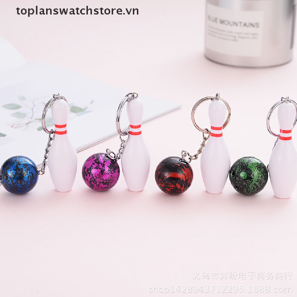 Móc Khóa Kim Loại Hình Bowling Thời Trang