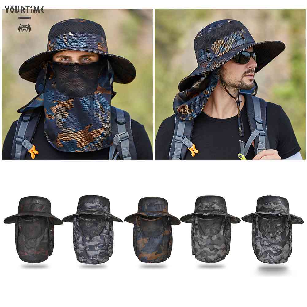 Mũ Polyester Chống Tia UV Bảo Vệ Khuôn Mặt Có Thể Điều Chỉnh Dành Cho Làm Vườn