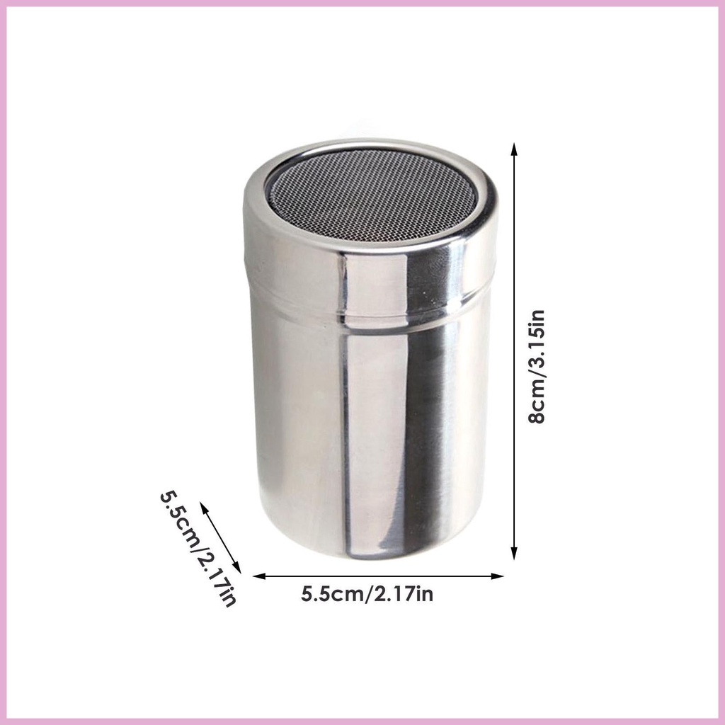 Bình Lắc Bột Bằng Thép Không Gỉ Có Nắp Đậy Tiện Dụng