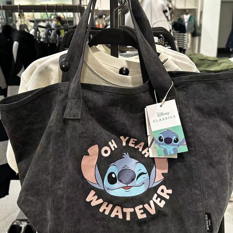Túi Xách Đeo Vai Vải Bạt Sức Chứa Lớn Hình Stitch Cầm Tay Mẫu Mới 2023 Cho Nữ