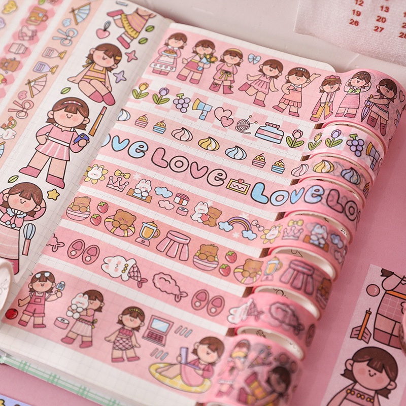Bộ 20 Cuộn Băng Keo Dán Trang Trí Sổ Tay Thiết Kế Dễ Thương