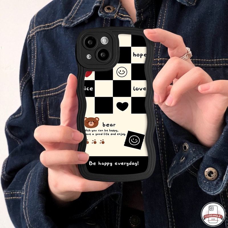 Ốp Điện Thoại Tpu Viền Lượn Sóng Hình Gấu / Trái Tim Cho iPhone 6s 6 7 8 14 Plus 11 14 13 12 Pro Max 7Plus XR X XS Max SE 2020