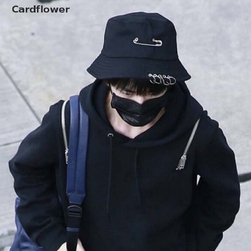 < Cardflower > Mũ Bucket Chống Nắng Mùa Hè Có Vòng Ghim Thời Trang Unisex
