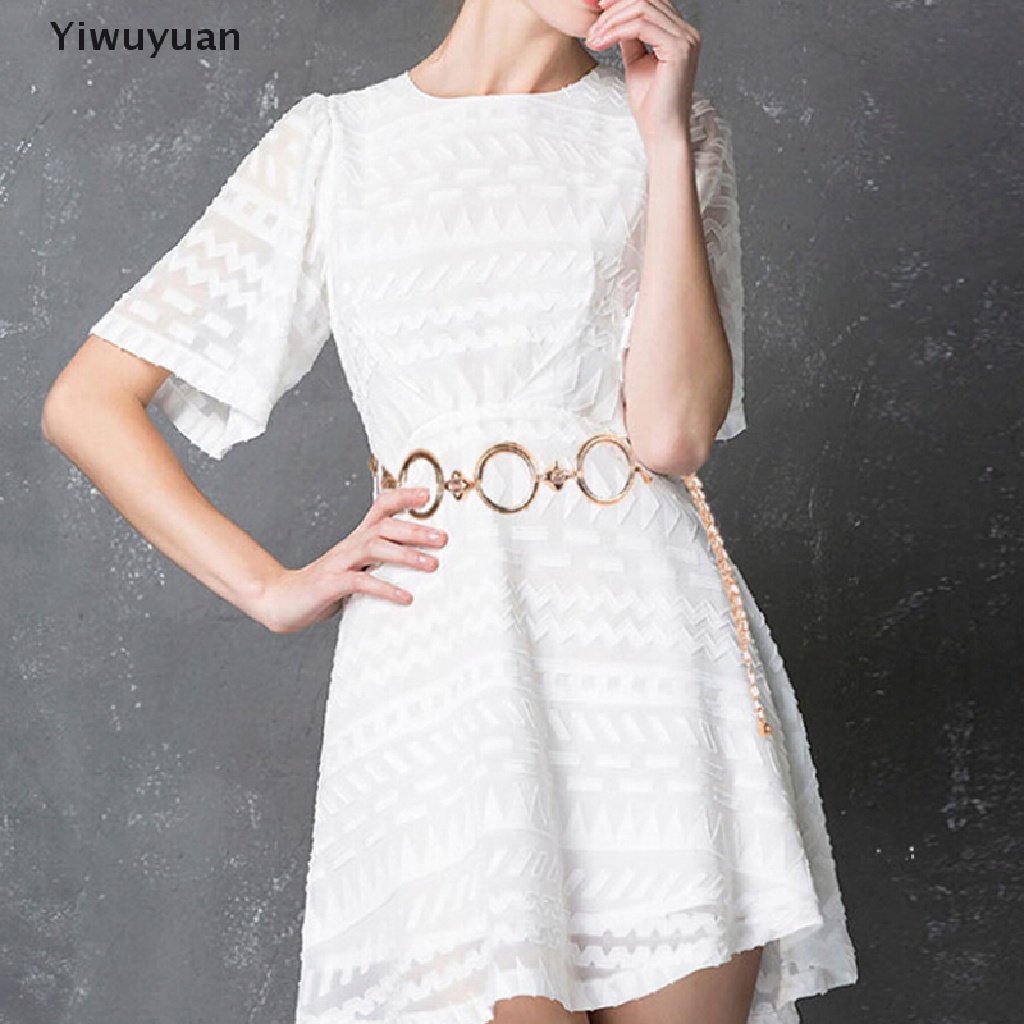 < Yiwuyuan > Thắt Lưng Dây Xích Bằng Kim Loại Vàng Thời Trang Tiệc Cưới Cho Nữ
