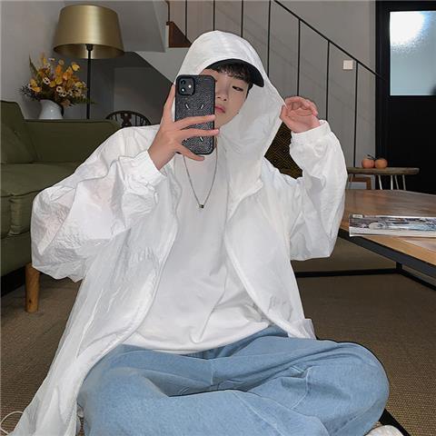 Giao Hàng Trong Vòng 24 Giờ#Ultra Áo Khoác Chống Nắng Siêu Nhẹ Thoáng Khí Dáng Rộng Màu Trơn Phong Cách Hồng Kông Thời Trang Mùa Hè Cho Nam