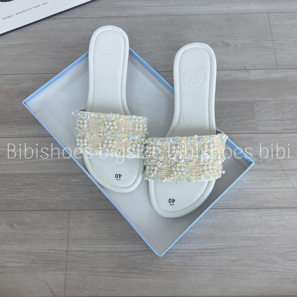 Dép quai ngang vải bố cườm bệt bigsize 40-44