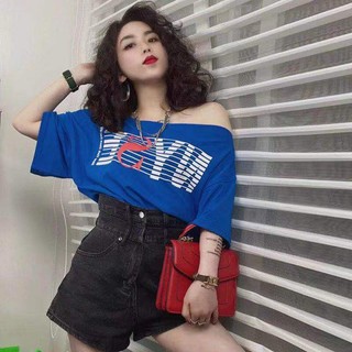 Áo Thun Trễ Vai Dáng Rộng Thời Trang Mùa Hè Phong Cách Hàn Quốc Dành Cho Nữ