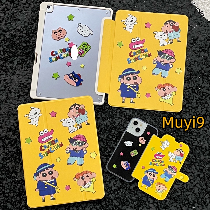 Bao Da Máy Tính Bảng In Hoạt Hình Shin-chan & Ultraman Cho IPad10.2 2022Ipad10th Mini6 Ipad9.7 / Pro10.5 Air4 / 5 Pro11 Ipad5th Ốp