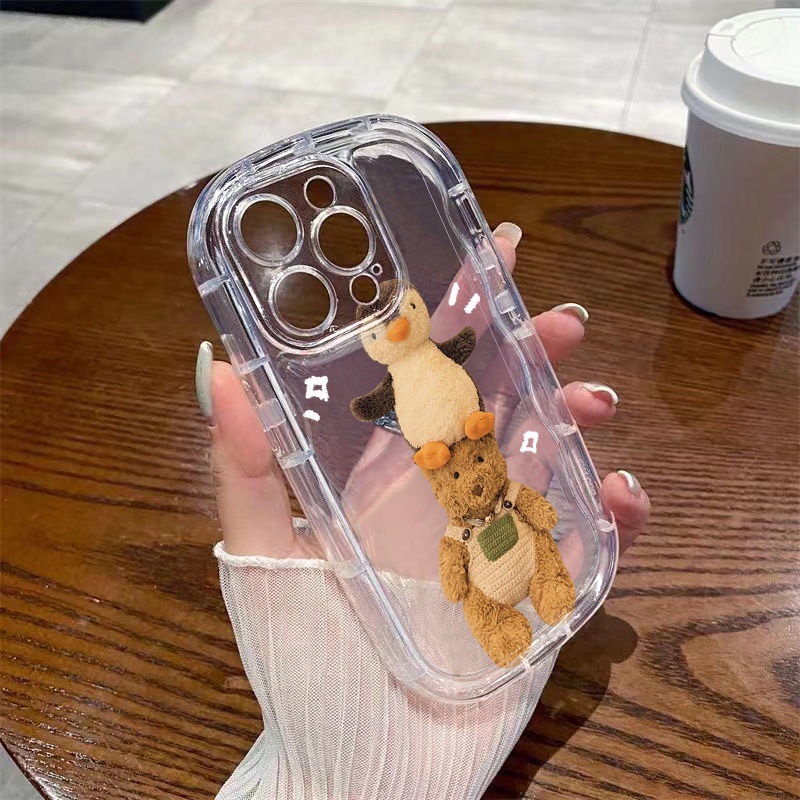 ✅Ốp Điện Thoại Mềm Trong Suốt Chống Sốc Hình Gấu / Chim Cánh Cụt Cho Iphone 13 711 / 8p / xr / 1412 promax