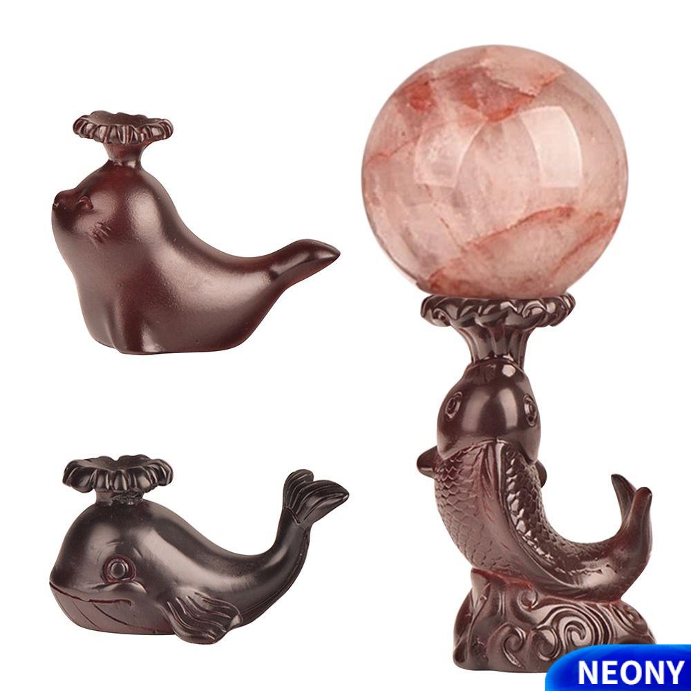 Đế Bóng Chạm Khắc Thủ Công Hình Hươu / Cá Heo|Giá Đỡ Trưng Bày Quả Bóng Tiện Lợi Chất Lượng