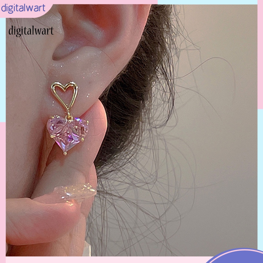 Kỹ Thuật Số| Set 1 / 1 Cặp Bông Tai / Vòng cổ Hình Trái Tim Đính Đá Thời Trang Nữ